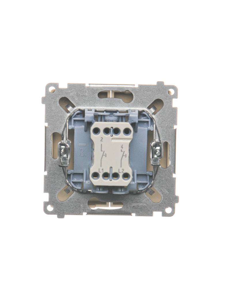 Simon Basic Przycisk podwójny zwierny dwuobwodowy: 2 wejścia 2 wyjścia 16A szybkozłączka beż