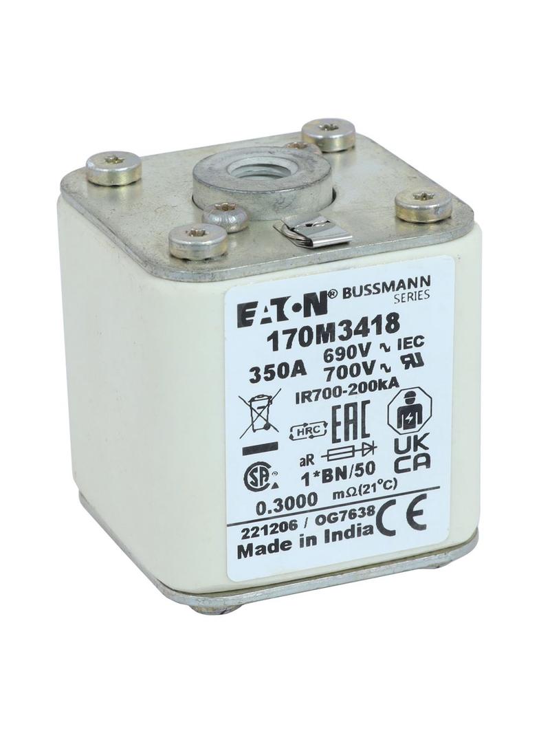 FUSE 350A 690V 1*BN/50 AR UC Wkładka szybka 350A AC 690V rozmiar 1 45x59x51 mm aR I 170M3418 EATON
