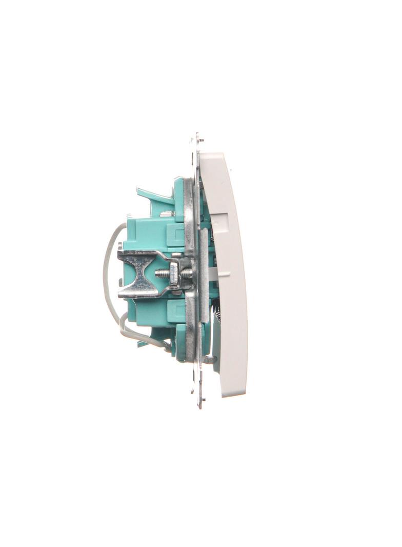 Simon Basic Przycisk potrójny z podświetleniem LED 10A 250V szybkozłączka biały BMP31L.01/11 KONTAKT