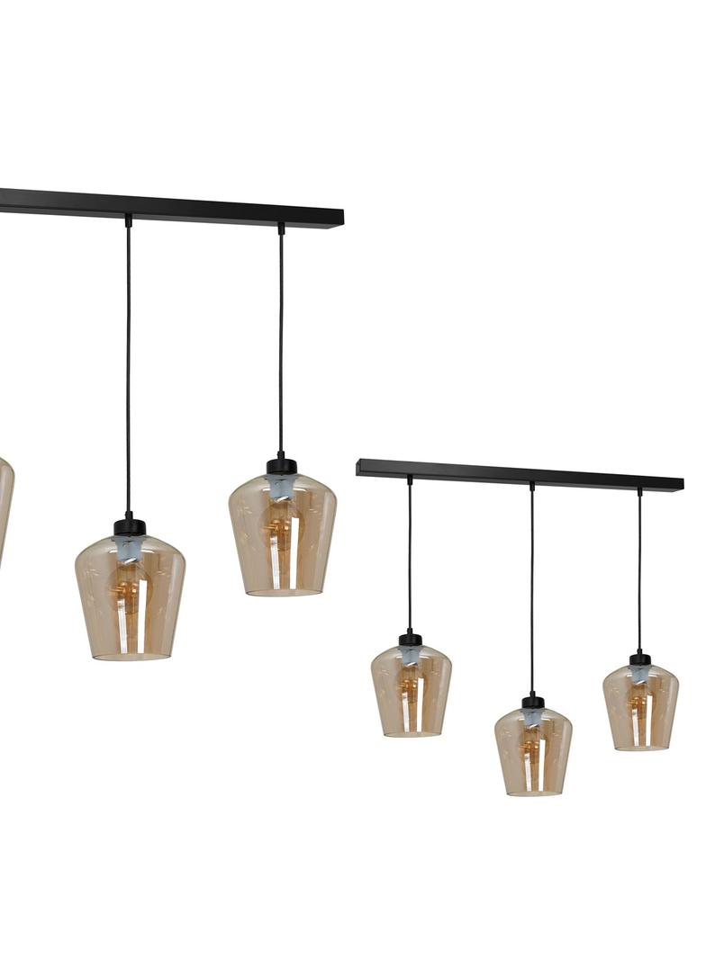 Milagro lampa wisząca Santiago Amber 3xE27 czarna MLP6610