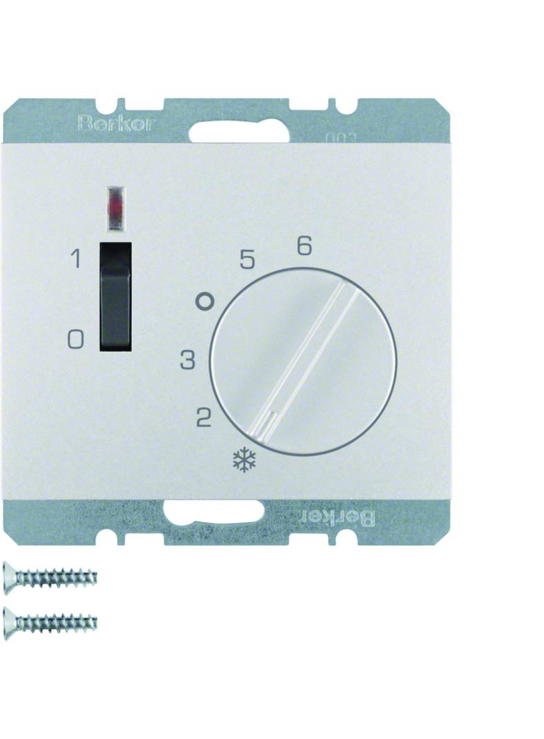 BERKER K.5 Regulator temperatury pomieszczenia z stykiem zmiennym i elementem centralnym łącznikiem