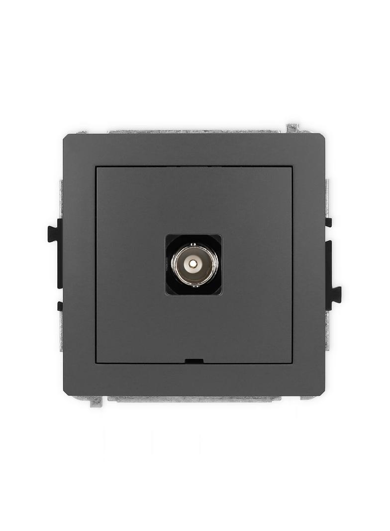 DECO Mechanizm gniazda pojedynczego BNC, bez pola opisowego grafitowy mat