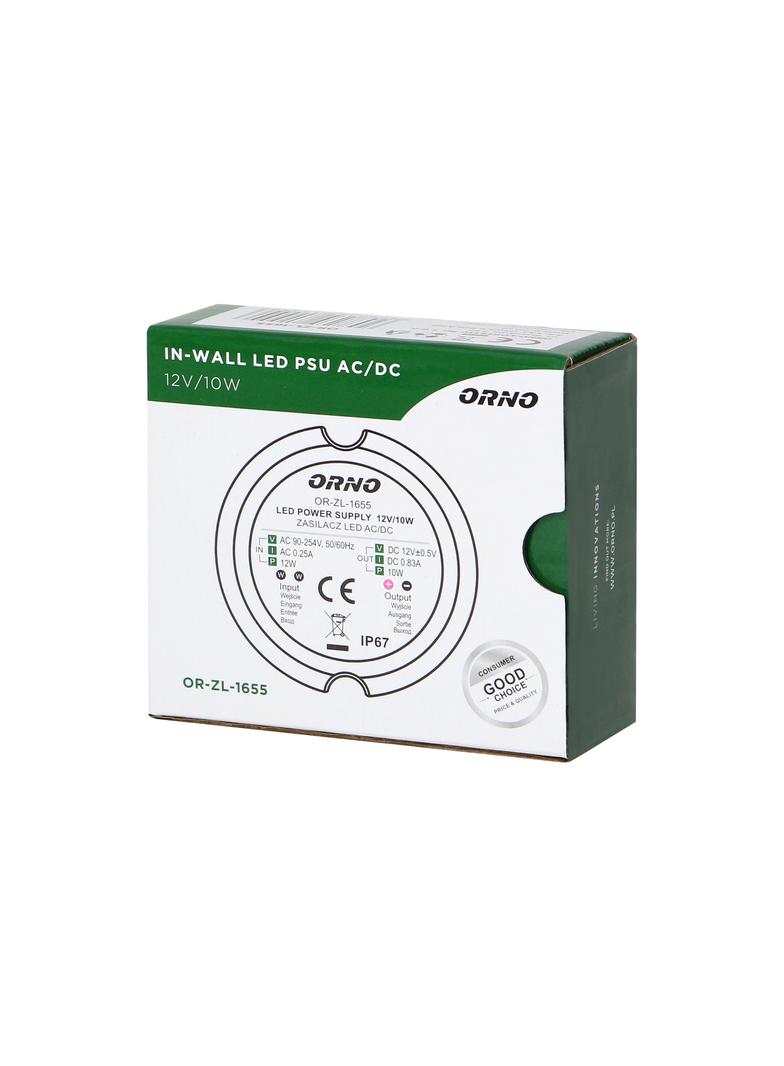 Zasilacz do LED do puszki 12VDC 10W IP67 OR-ZL-1655 ORNO