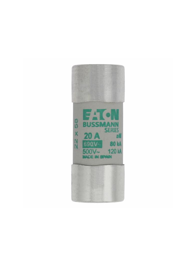 CYLINDRICAL FUSE 22 x 58 20A AM 690V AC Wkładka cylindryczna 22 x 58mm 20A AM 690V AC C22M20 EATON