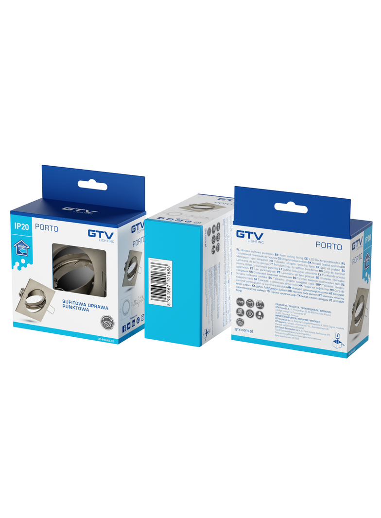 SUFITOWA OPRAWA PUNKTOWA PORTO - K Z REGULACJĄ, ODLEW, IP20, INOX, KWADRAT