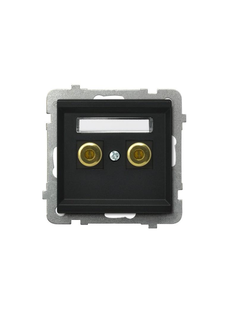 SONATA Gniazdo głośnikowe pojedyncze - kolor czarny metalik GGN-1R/m/33