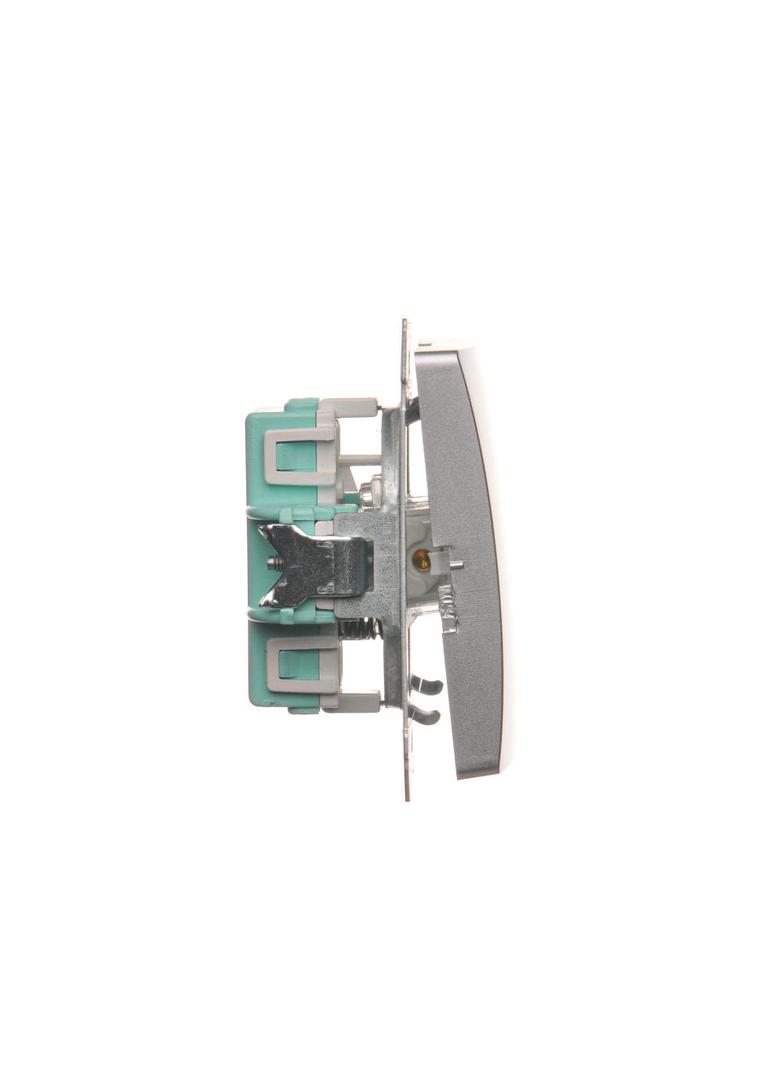 Simon Basic Przycisk pojedynczy rozwierny bez piktogramu 10A z. śrub. srebrny mat