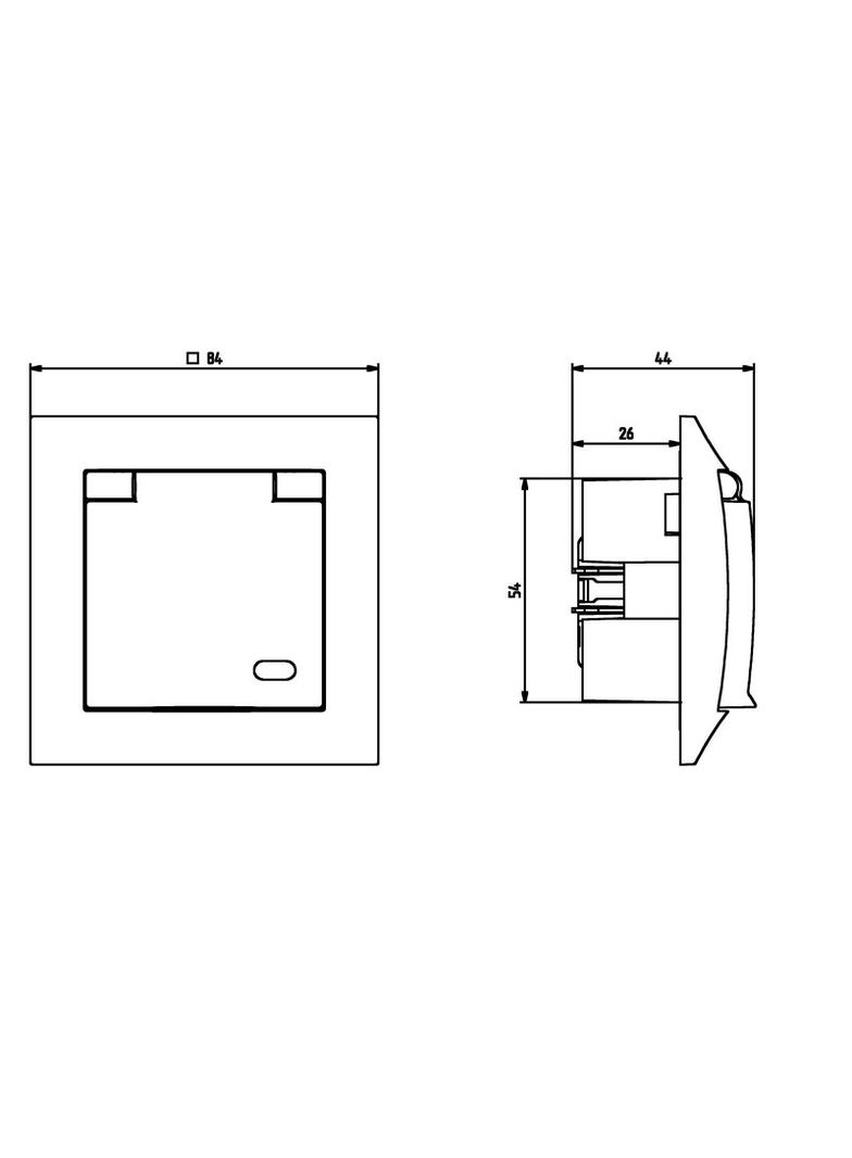 IMPRESJA Gniazdo bryzgoszczelne z uziemieniem IP-44 wieczko przezroczyste - kolor biały