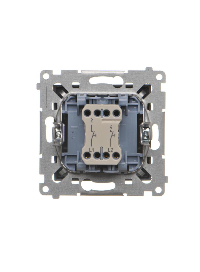 Simon 55 Przycisk zwierny podwójny zwierny bez piktogramu szybkozłączka Grafitowy mat