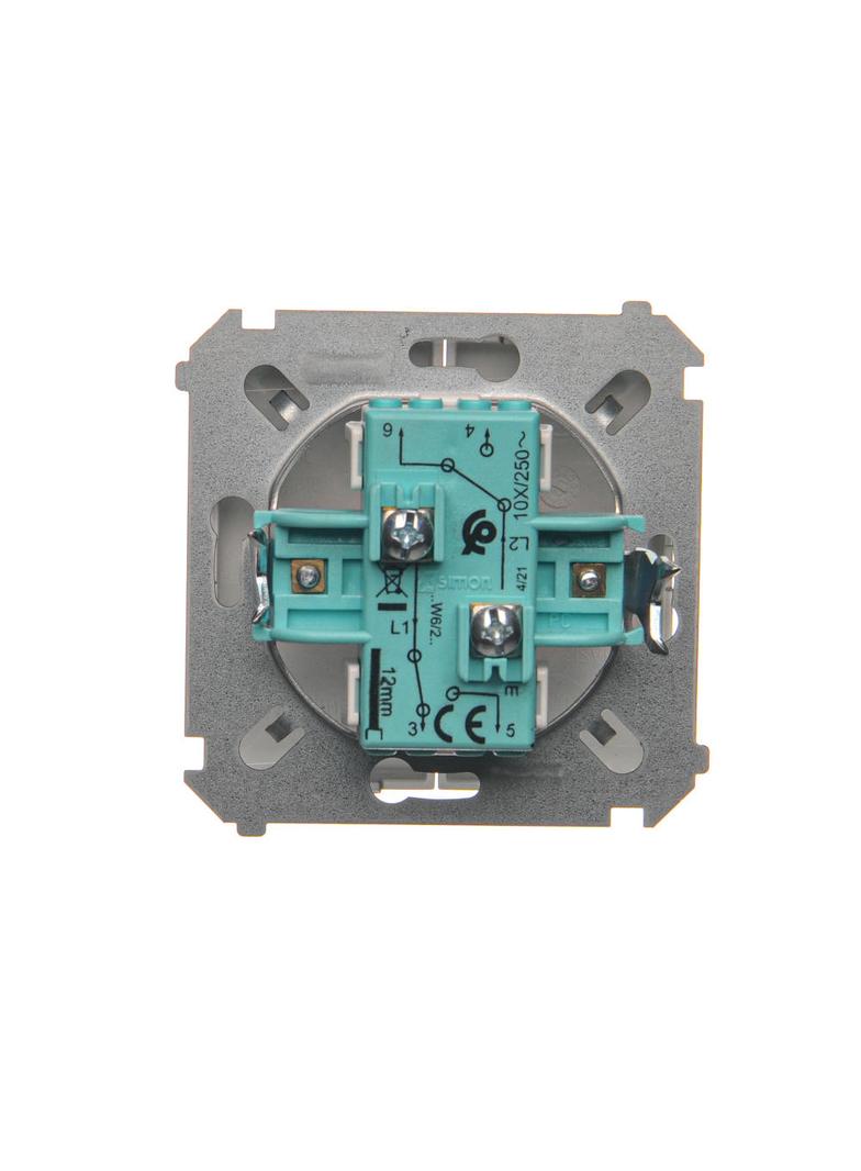 Simon Basic Łącznik schodowy podwójny 10A 250V zaciski śrubowe stal inox BMW6/2.01/21 KONTAKT