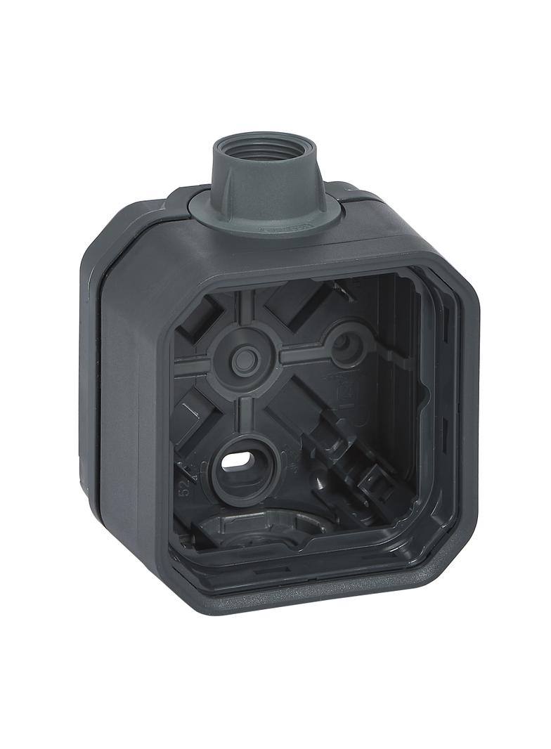 NOWE PLEXO - PUSZKA NATYNKOWA POJEDYNCZA Z PRZEPUSTEM KABLOWYM PG20 ANTRACYT