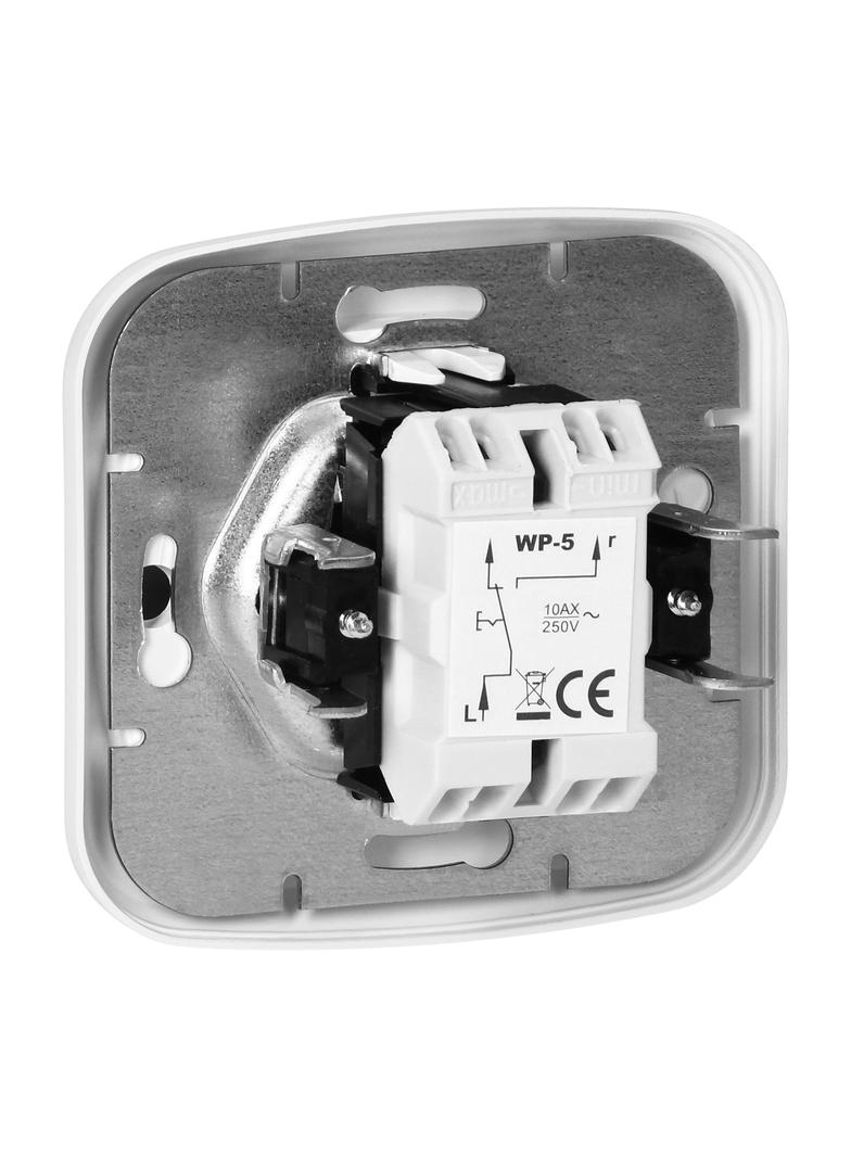 Łącznik podtynkowy 10A, 250V, schodowy, ATUT, biały WP-5A BIAŁY ORNO