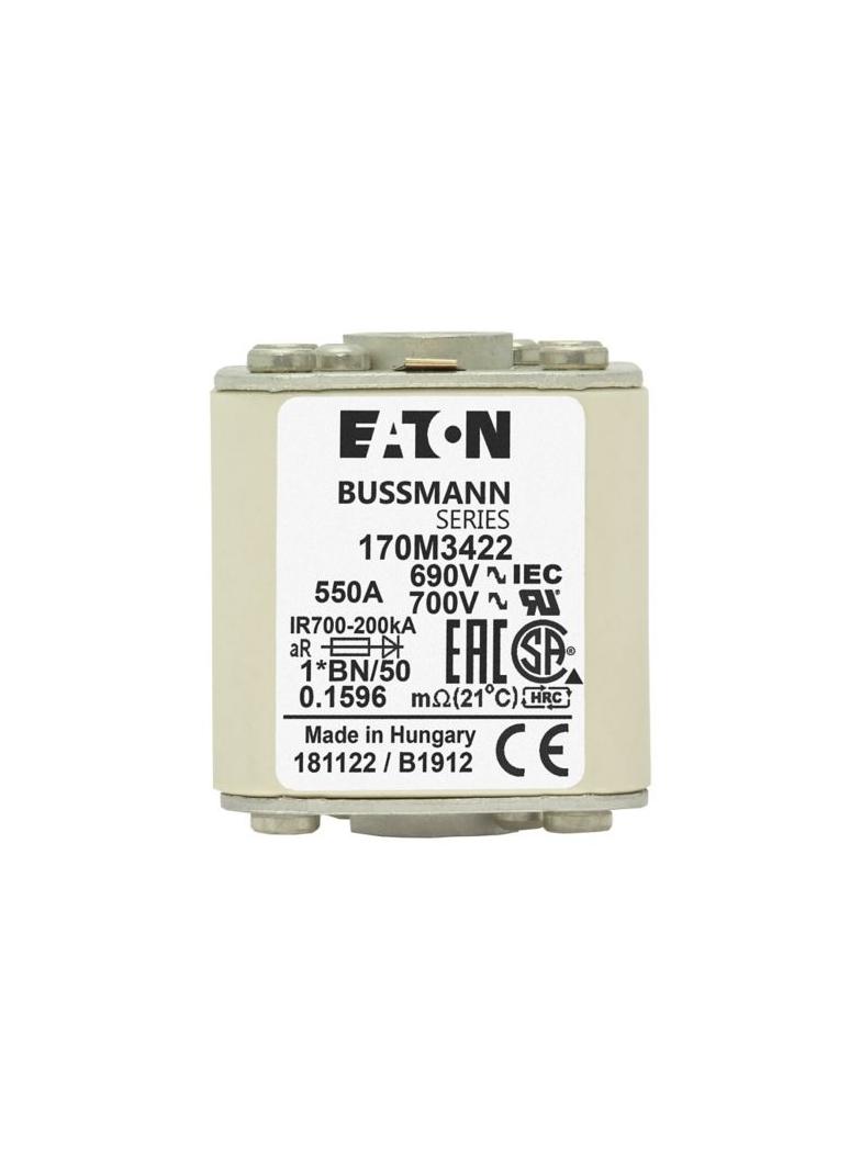 FUSE 550A 690V 1*BN/50 AR UC Wkładka szybka 550A AC 690V rozmiar 1 45x59x51 mm aR I 170M3422 EATON