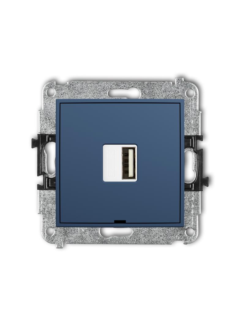 MINI Mechanizm ładowarki USB pojedynczej USB A, 10W max., 5V, 2A, bez pola opisowego navy blue