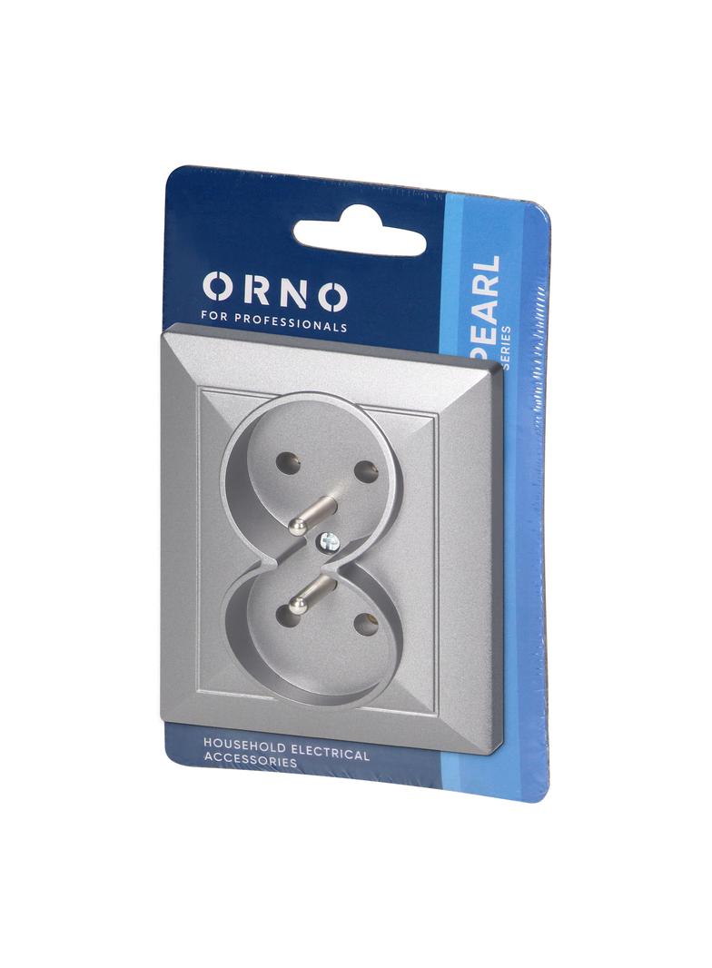 Gniazdo podwójne podtynkowe 2x2P+Z Pearl, 16A, 250V, PT-6 P, antracyt