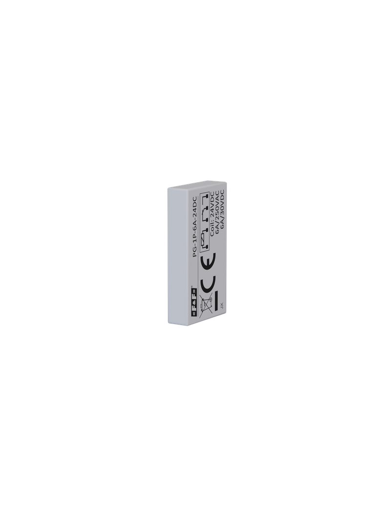 Przekaźnik 1xNO/NC 6A/250V AC lub 6A/30V DC napięcie zasilania cewki 24V DC PG-1P-6A-24DC F&F