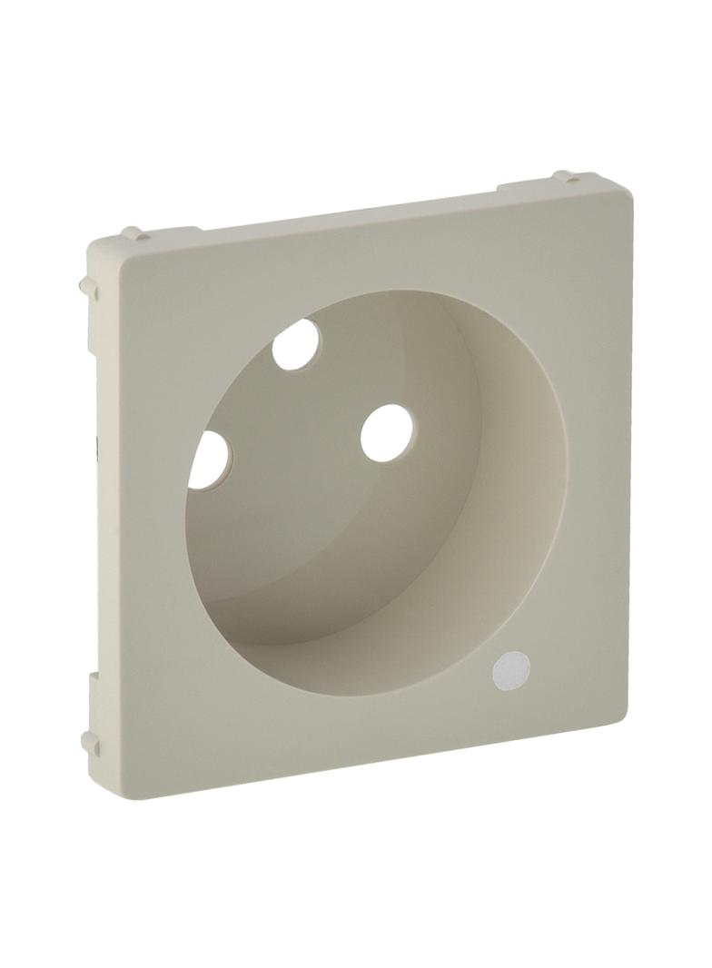 VALENA LIFE PLAKIETKA GNIAZDA 2 P+Z ZE WSKAŹNIKIEM LED KREMOWA, Legrand