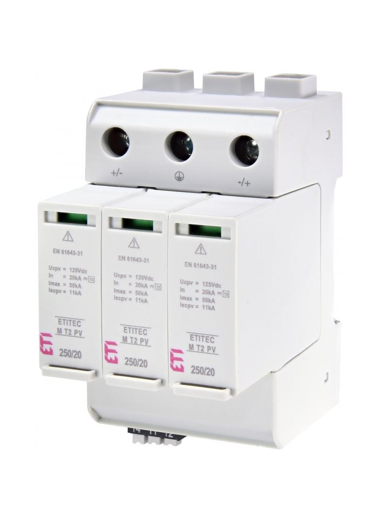 Ogranicznik przepięć T2 (C) - do systemów PV TEC M T2 PV 250/20 Y RC 002440733 ETI