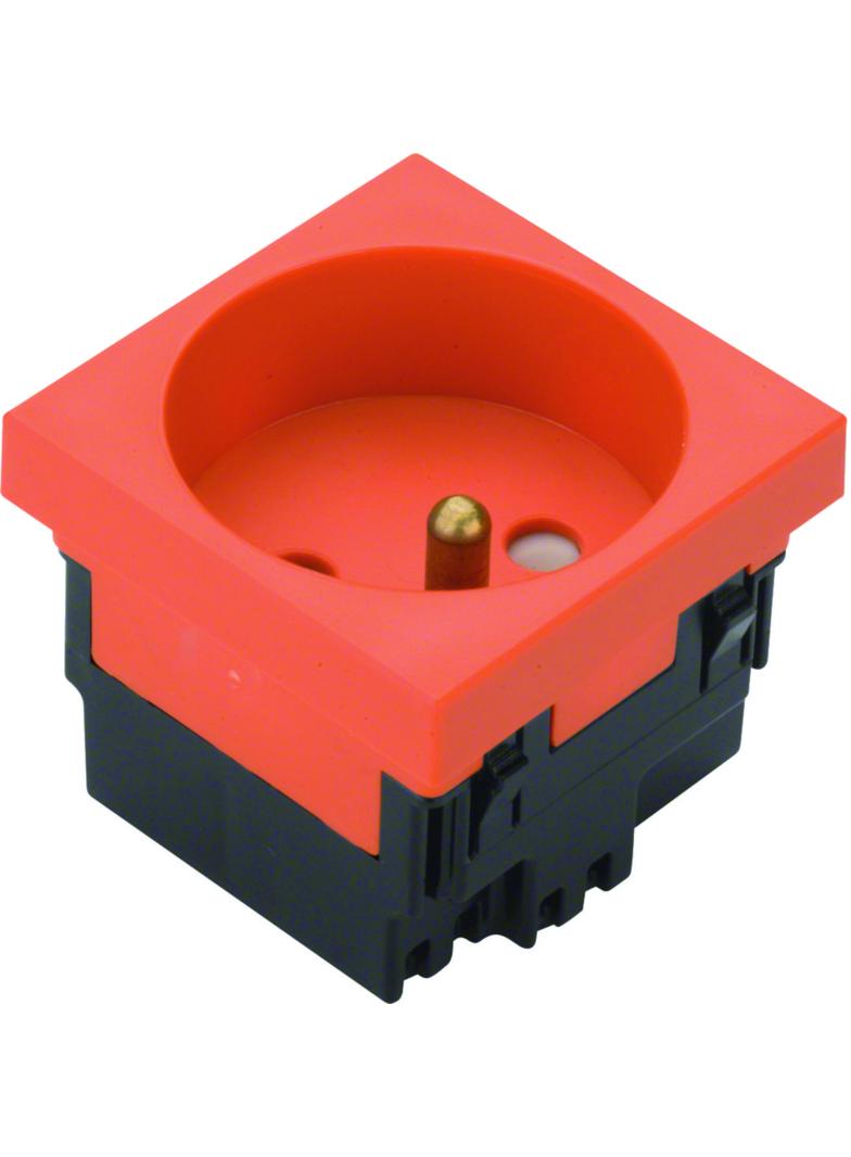 tehalit.GB-EG Gniazdo 2P+Z 33st 1-krotne 45x45mm bezhalogenowe czerwone EER1333020 HAGER