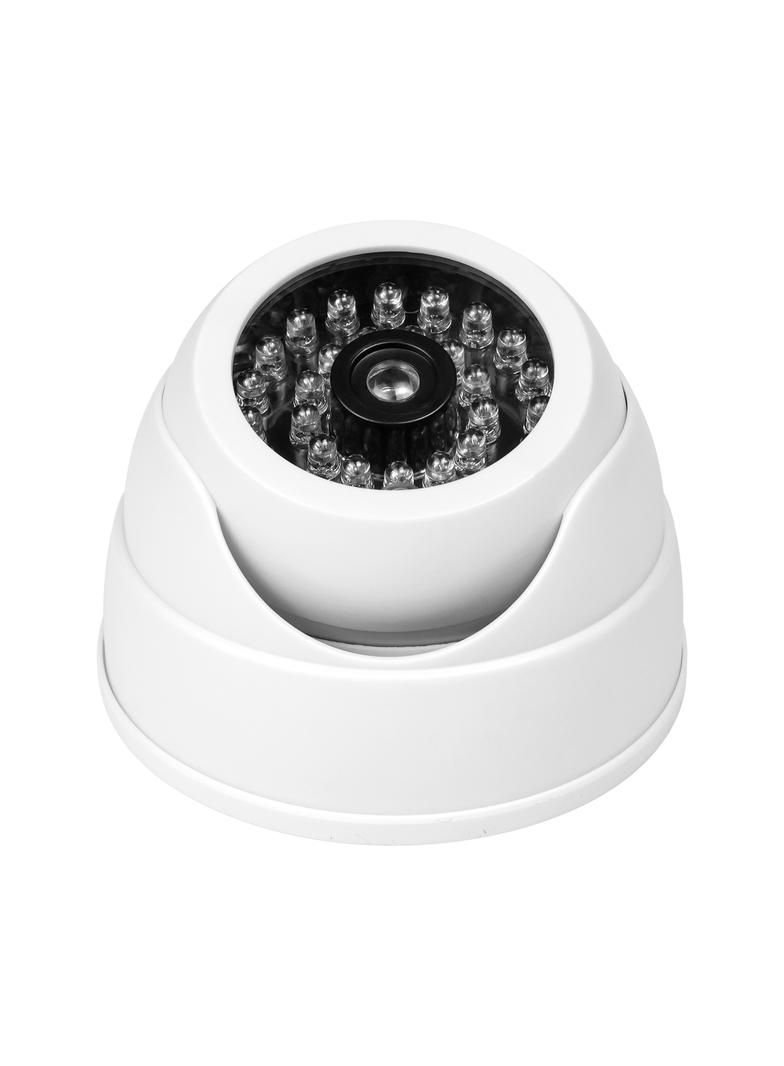 Atrapa kamery monitorującej z podczerwienią CCTV, bateryjna, MINI, biała