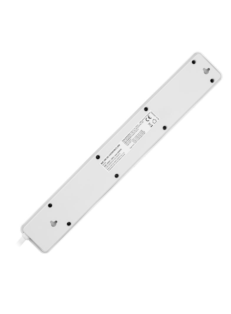 Listwa przeciwprzepięciowa 5 gniazd typu EasyEject kabel 3x1,5mm2 długość 1,5m z wyłączniki OR-AE-13