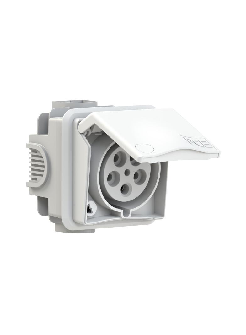 GNIAZDO ZABUDOWANE SERIA DESIGN IP44 gniazdo podtynkoweprzelotowe 32A 3P+Z+N 400V 895-6v PCE