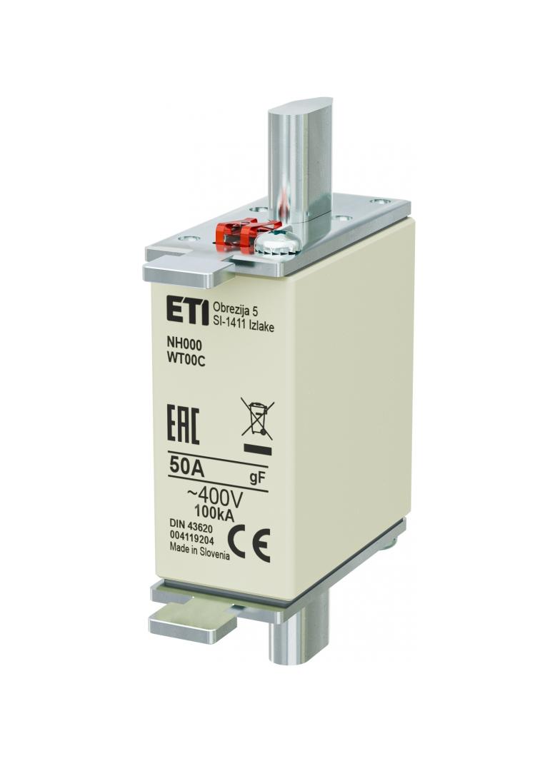 Wkładka topikowa NH szybka NH000 WT-00C gF 50A 400V 004119204 ETI