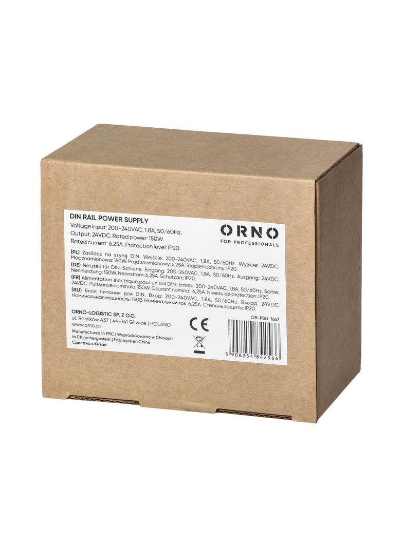 Zasilacz na szyne DIN 24VDC 6.25A 150W 6 modułów OR-PSU-1667 ORNO