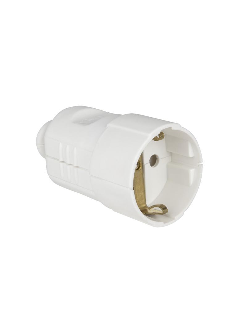 GN.PRZEN.IP20 10/16A 2P+Z 220V,BIALE,TYP SCHUKO