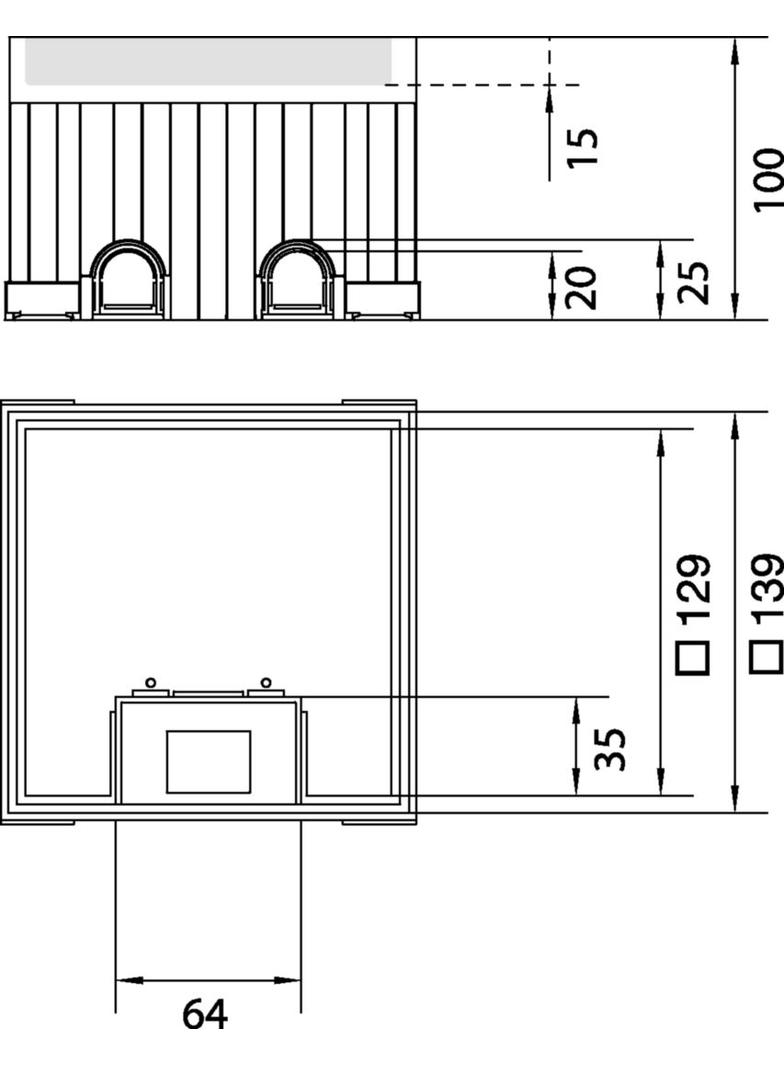 tehalit.VE-EE Zestaw puszka podło-montazowa mini IP30 3kN Q02 144x144 15mm stal