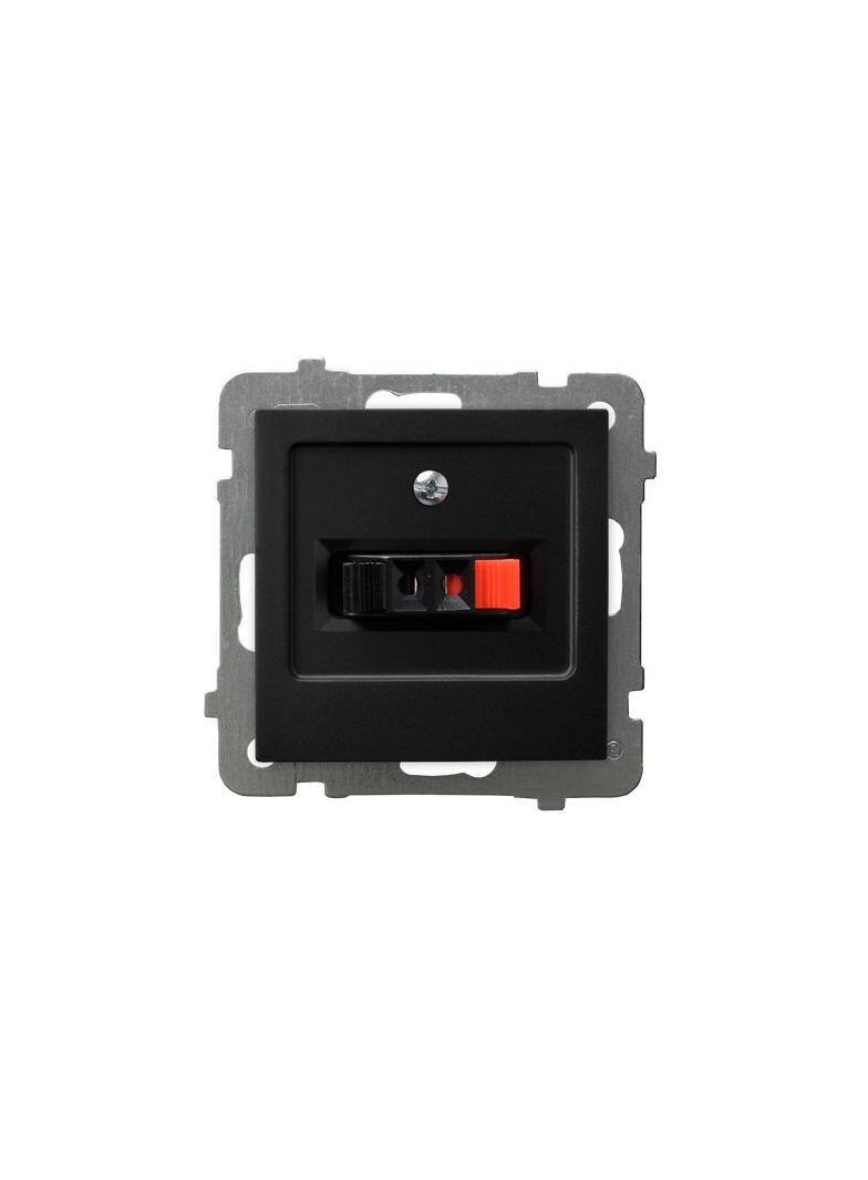 AS Gniazdo głośnikowe pojedyncze - kolor czarny metalik GG-1G/m/33