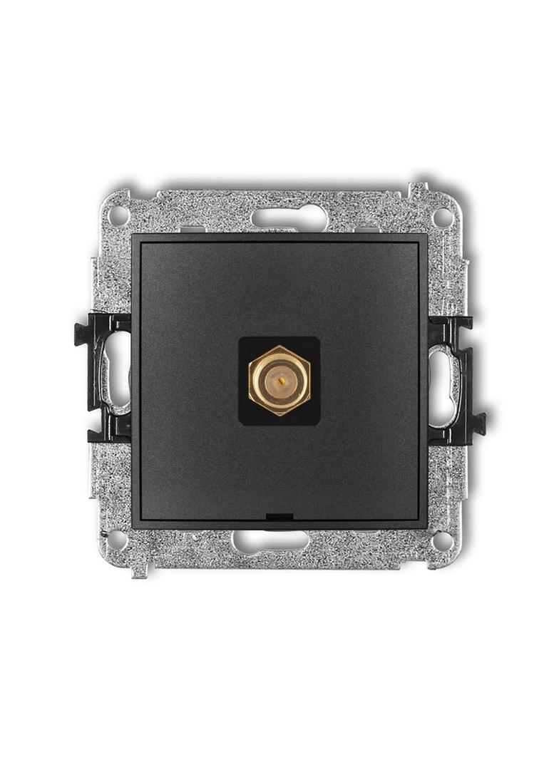 ICON Mechanizm gniazda antenowego pojedynczego typu F (SAT) pozłacany, bez pola opisowego grafitowy