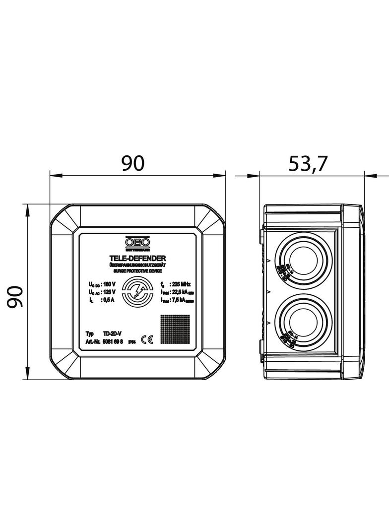TD-2D-V Ogranicznik ochr. kombinowanej