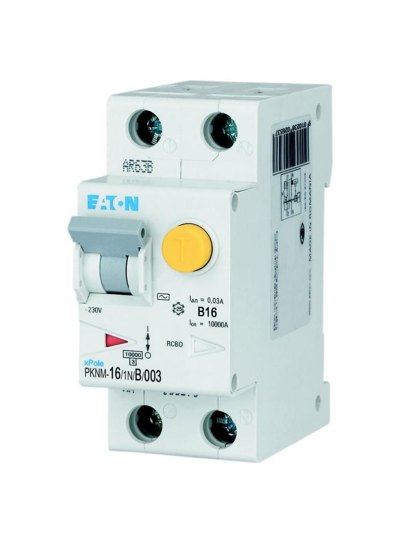 Wyłącznik różnicowo-nadprądowy 2P 16A B 0,03A typ AC PKNM 16/1N/B/003 236200 EATON