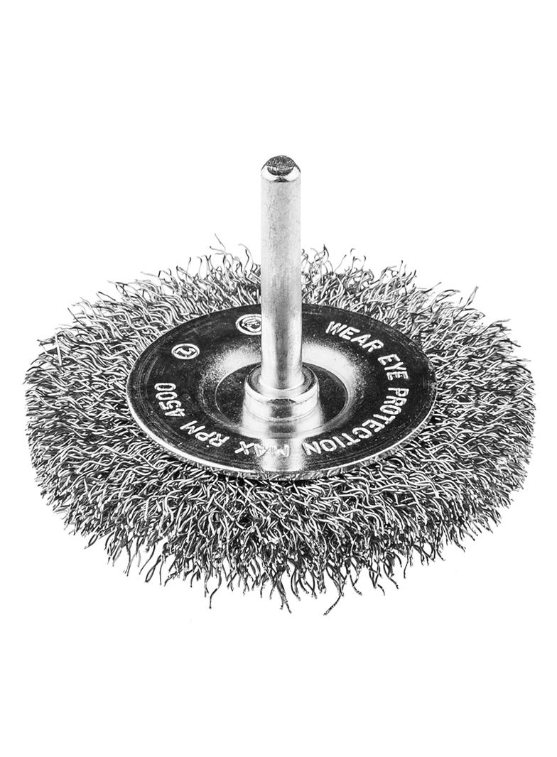 Szczotka druciana tarczowa z trzpieniem 50 mm, INOX