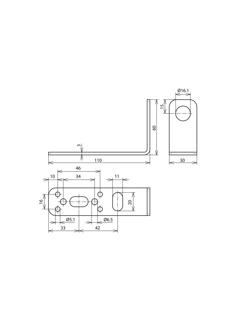 Element mocujący narożny 110x60x30 mm do ograniczników DEHNgate