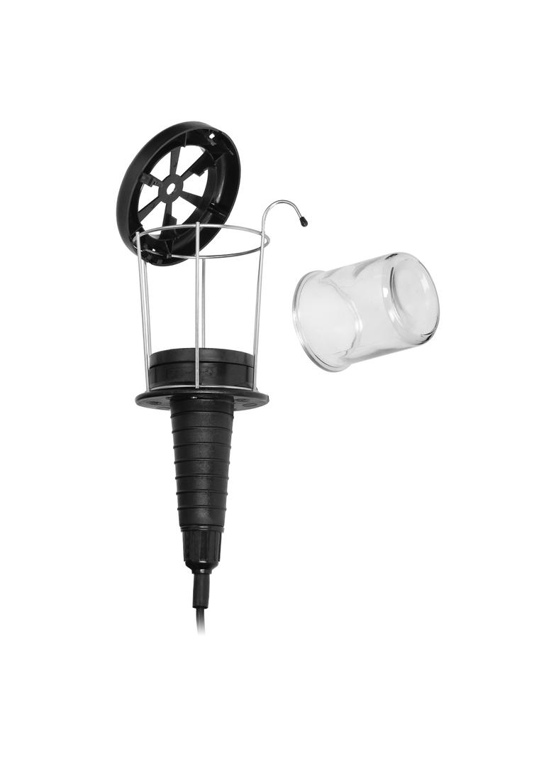 Lampa warsztatowa E27, max.60W, IP20,szklany klosz