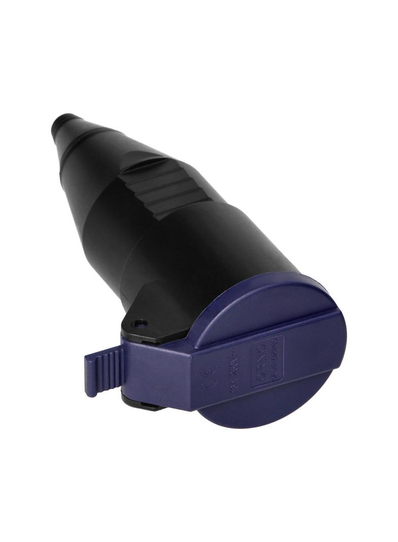 Gniazdo warsztatowe z klapką Schuko czarny OR-AE-13257(GS) ORNO