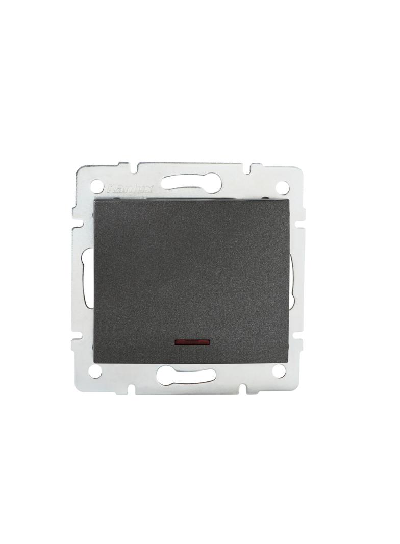 LOGI Łącznik jednobiegunowy z LED śrubowy 10AX 250V grafit 021110141 25256 KANLUX