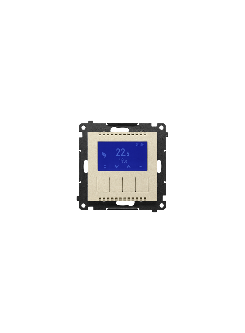 Simon 55 Termostat programowalny z wyświetlaczem Szampański mat TETD1A.01/144 KONTAKT
