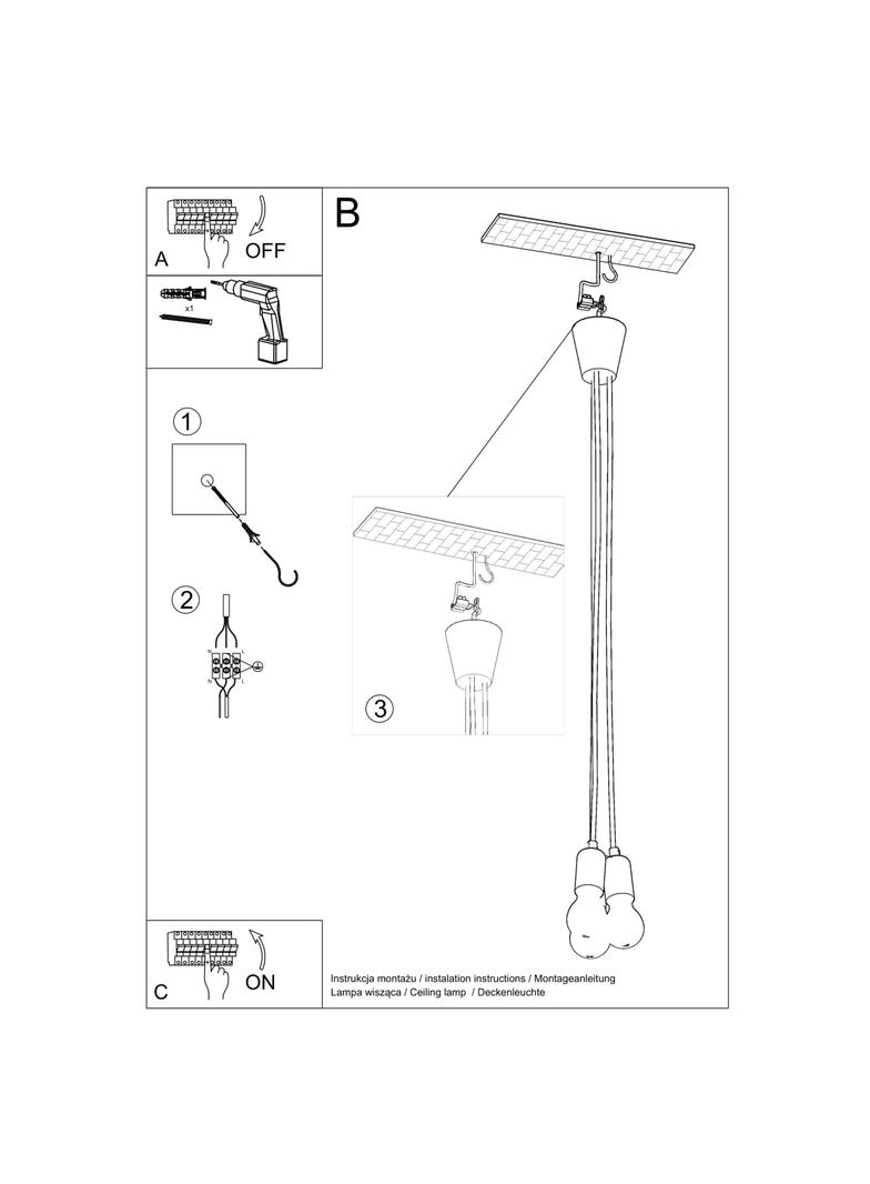 Sollux Lampa wisząca DIEGO 3 czarna SL.0573