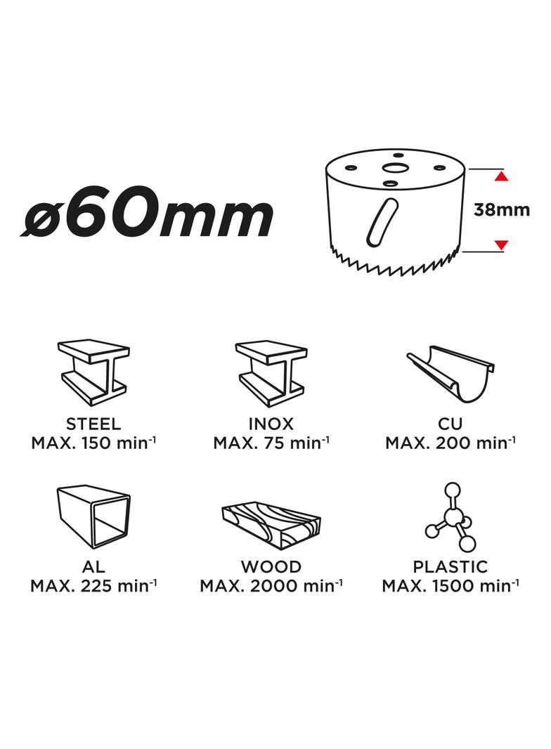 Otwornica bi-metalowa 60 mm