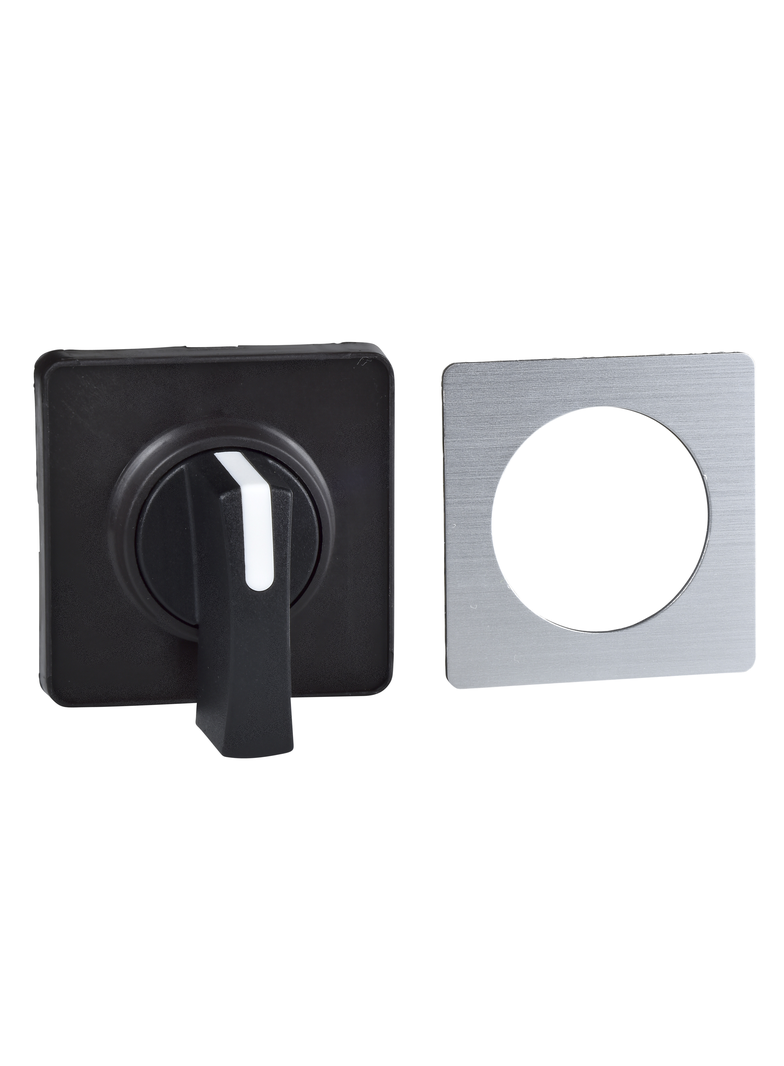 Harmony K Główka napędu 45x45 mm, metaliczna, czarne pokrętło nieoznakowane, do grawerowania