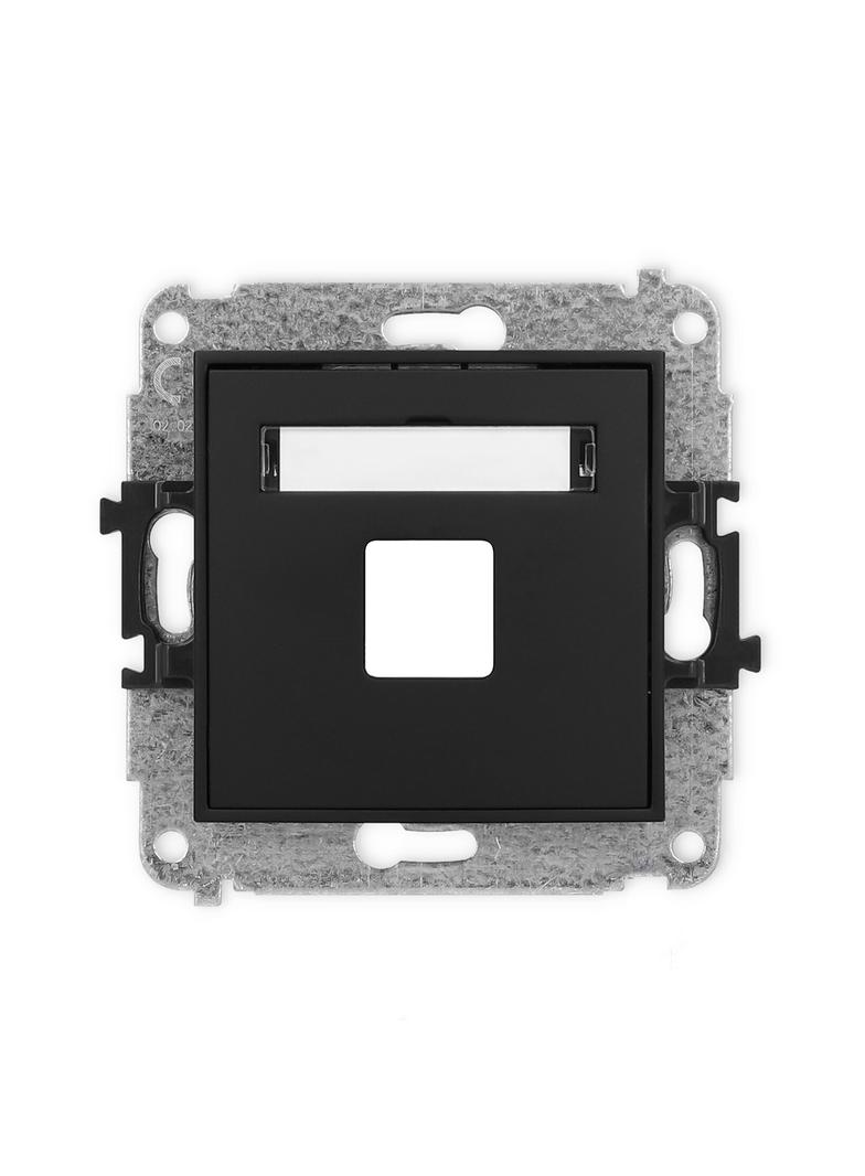ICON Mechanizm gniazda multimedialnego pojedynczego bez modułu (standard Keystone) czarny mat