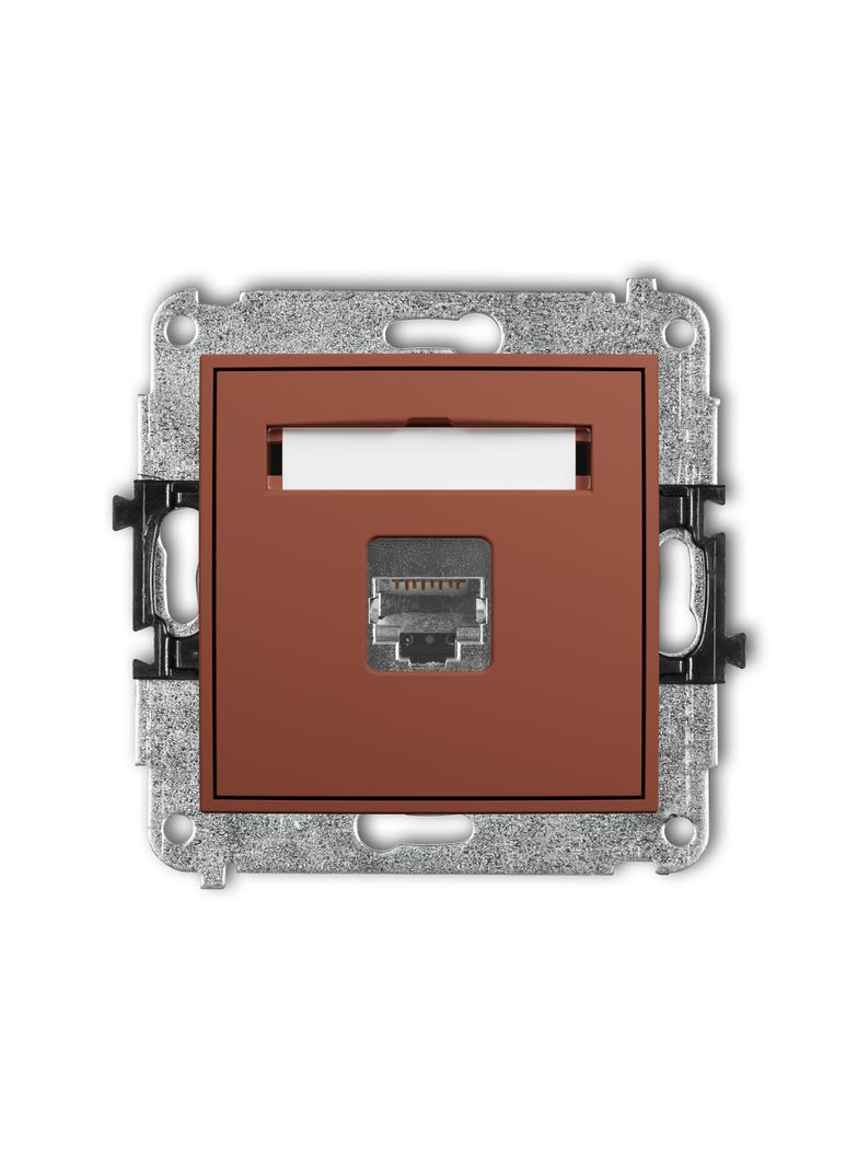 ICON Mechanizm gniazda komputerowego pojedynczego 1xRJ45, kat. 5e, ekranowany, 8-stykowy terakota