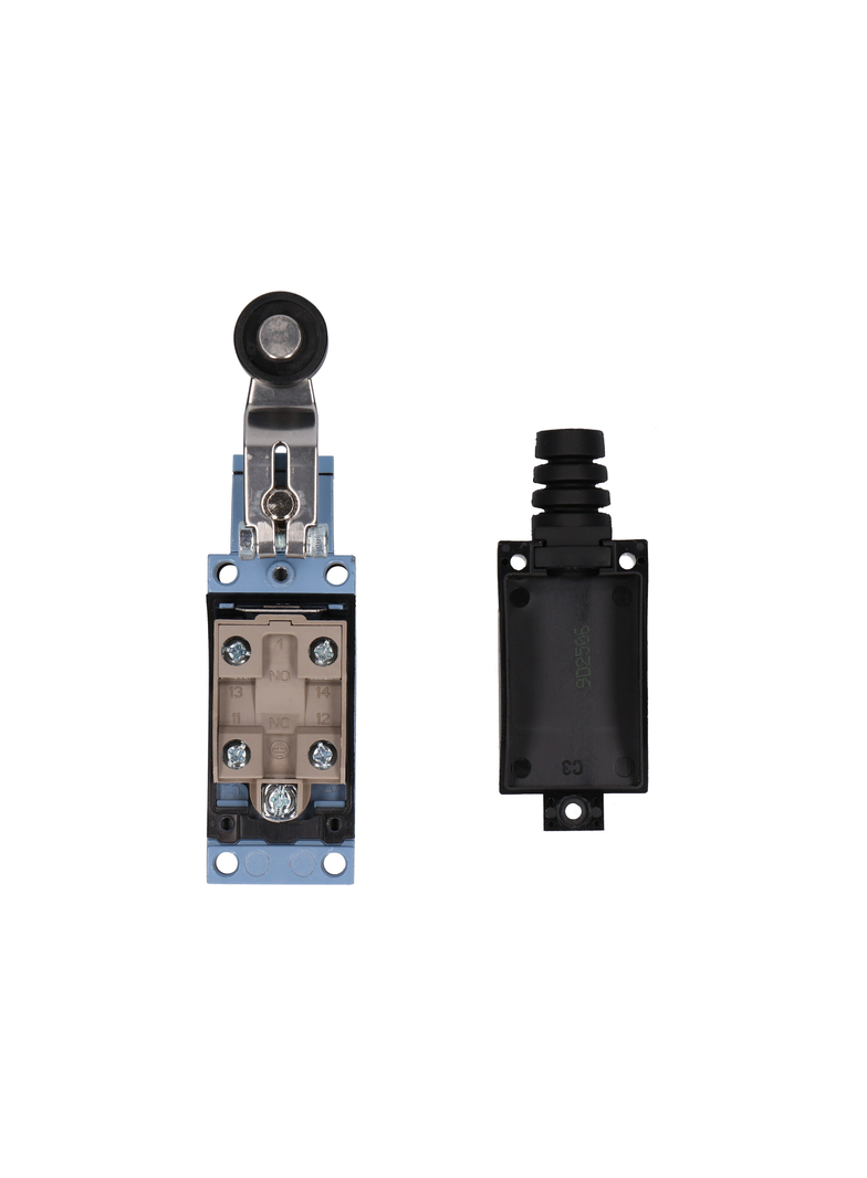 ŁĄCZNIK KRAŃCOWY (METAL / TWORZYWO) DŹWIGNIA Z ROLKĄ