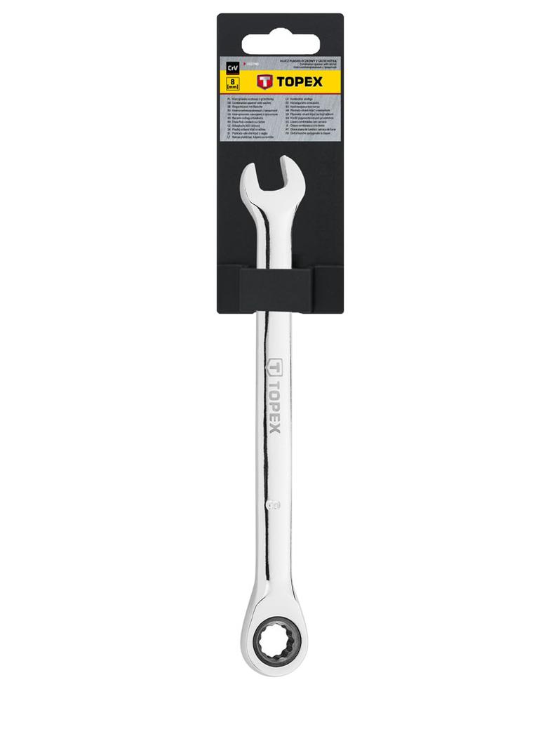 Klucz płasko-oczkowy z grzechotką, 8 mm