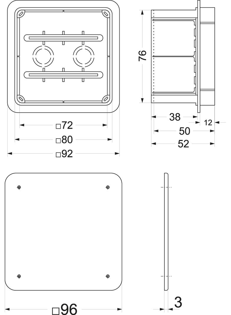 Puszka podtynkowa Pp/t 1 (76x76x52) 11.1 46033 OPATÓWEK