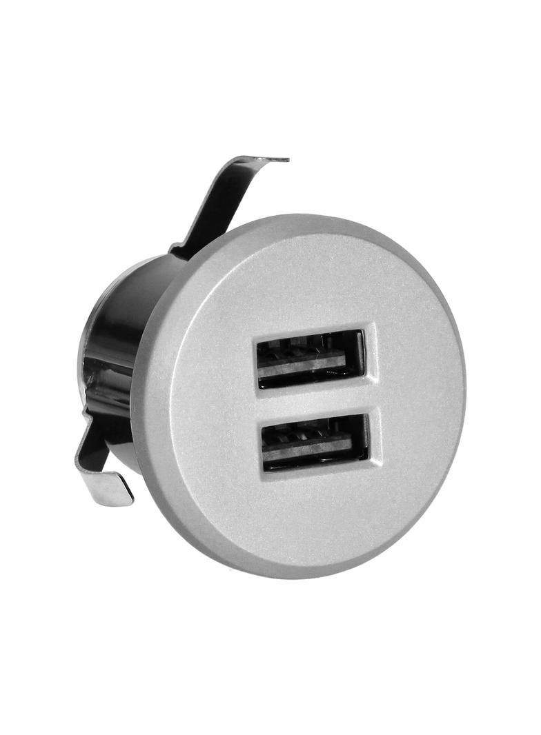 Ładowarka 2xUSB (typ A, 3,4A) wpuszczana w blat, srebrna OR-GM-9019/G ORNO
