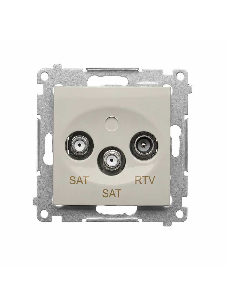 Simon 54 Gniazdo antenowe SAT-SAT-RTV satelitarne podwójne DASK2.01/42
